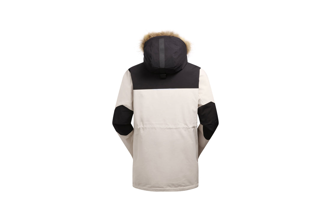 Men's Stylish Down Parka with Detachable Hood and Reflective Details