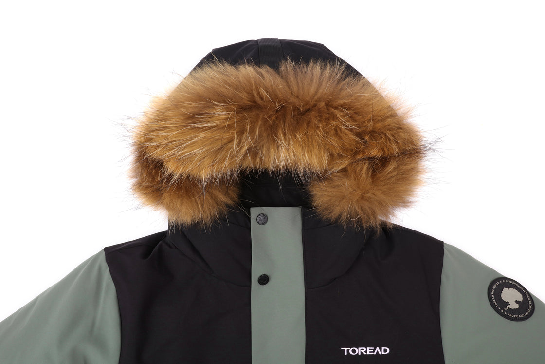 Men's Stylish Down Parka with Detachable Hood and Reflective Details