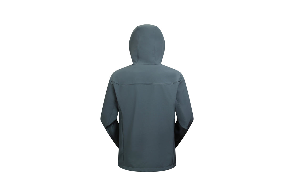 Men's Softshell Jacket Grid Texture, Weatherproof & Breathable