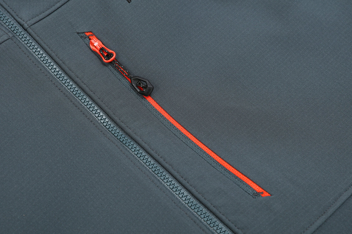 Men's Softshell Jacket Grid Texture, Weatherproof & Breathable