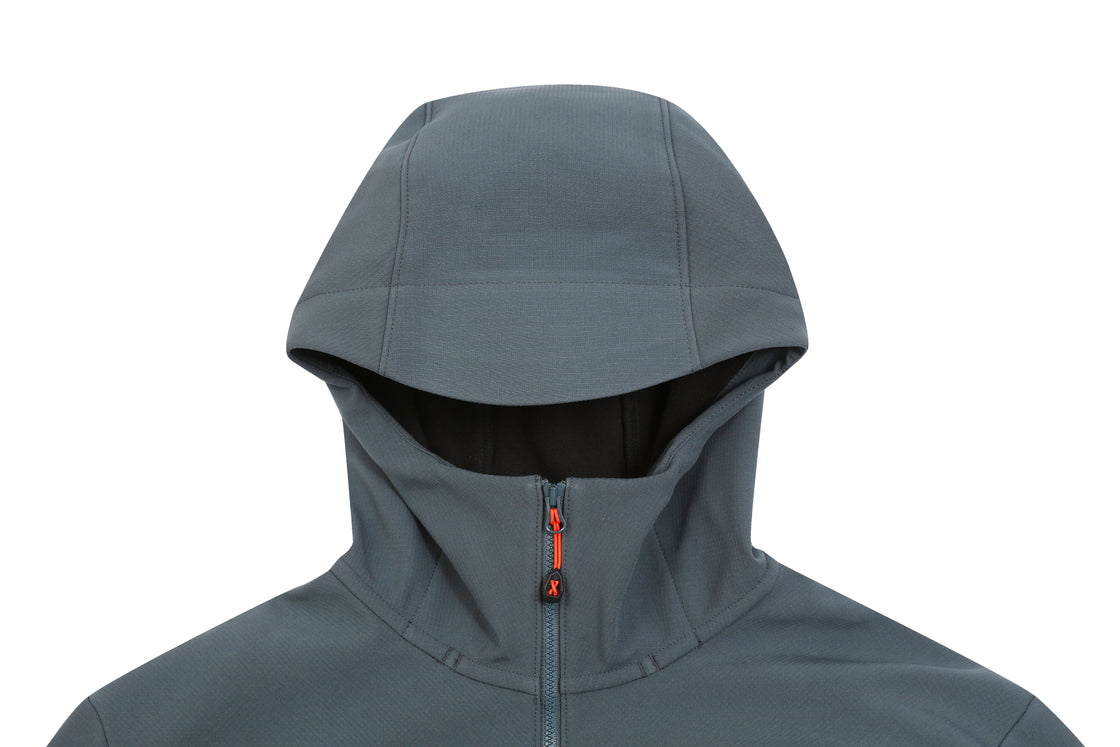 Men's Softshell Jacket Grid Texture, Weatherproof & Breathable