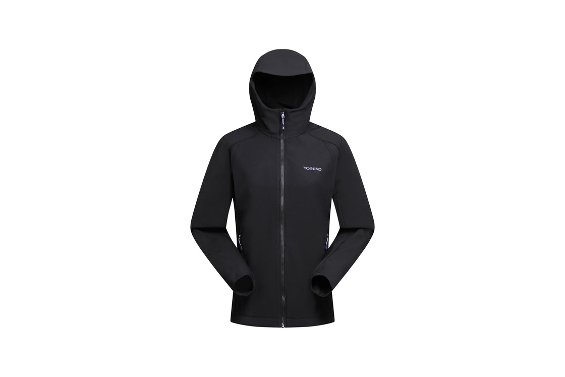 Women's Softshell Jacket Grid Texture, Reflective & Weatherproof