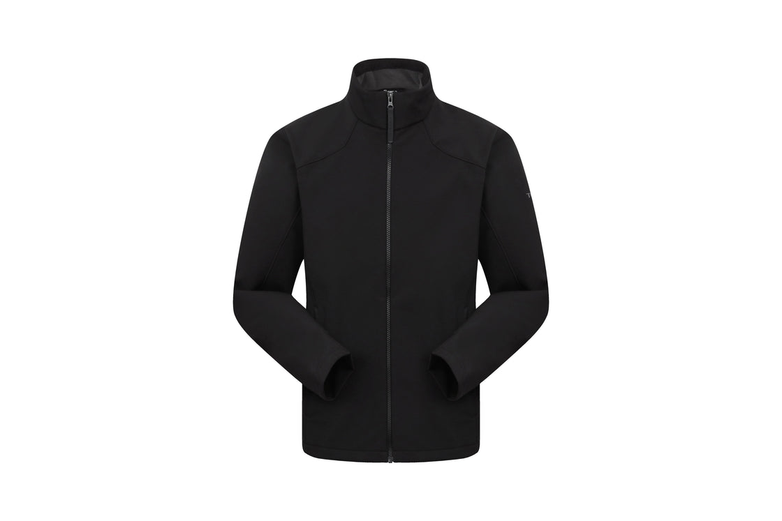 Men's Stand-Up Collar Softshell Jacket - Water-Resistant & Stretchable