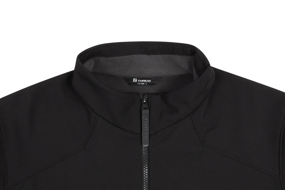 Men's Stand-Up Collar Softshell Jacket - Water-Resistant & Stretchable