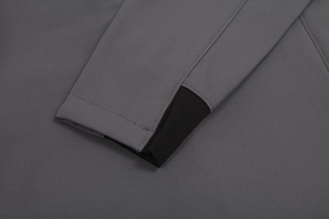 Men's Stand-Up Collar Softshell Jacket - Water-Resistant & Stretchable
