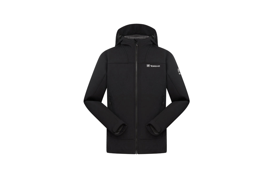 Men's technical soft shell jacket, waterproof, elastic and warm